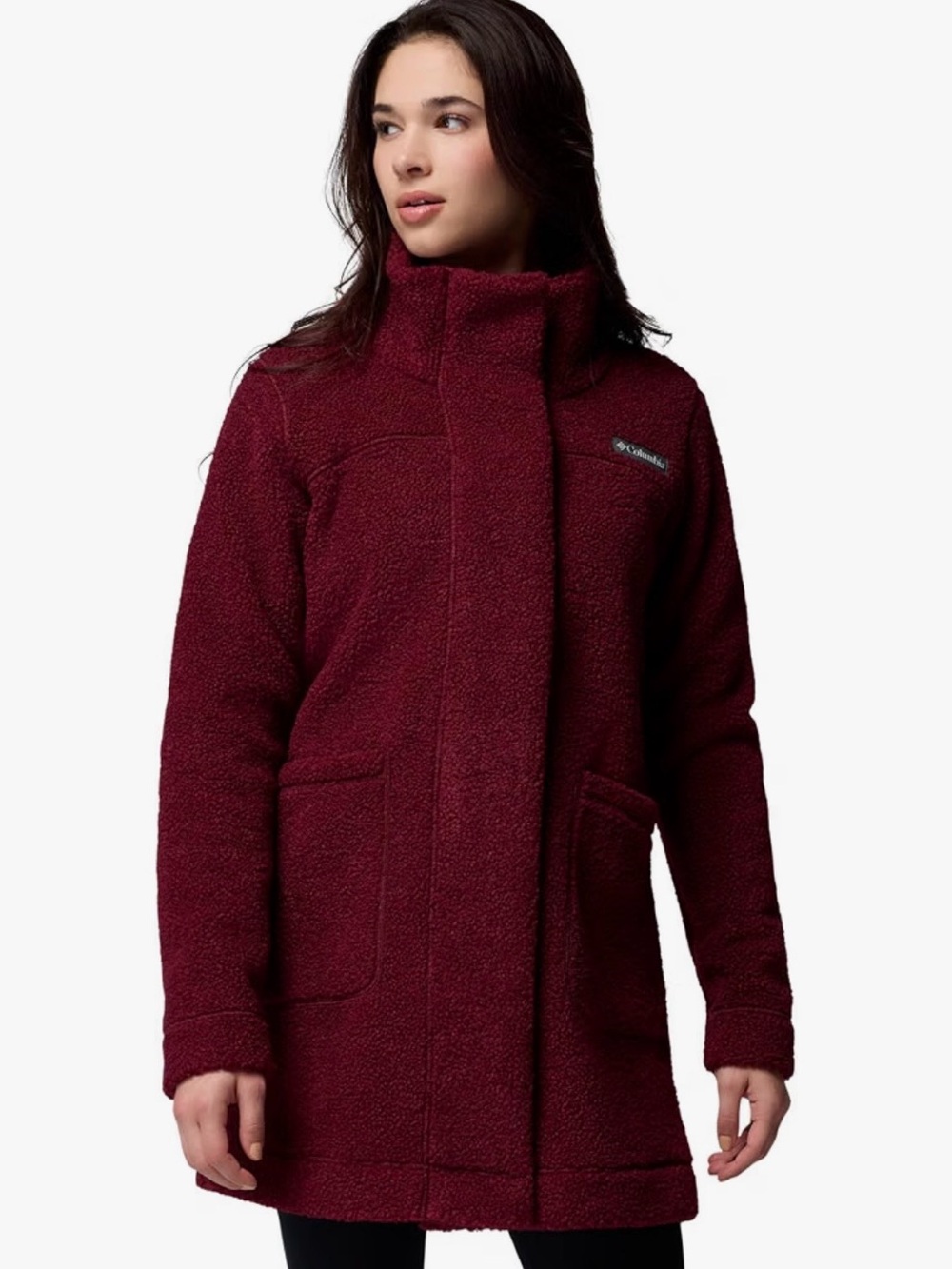 Columbia Women's Panorama Fleece Teddy Sherpa Jacket Rich Wine